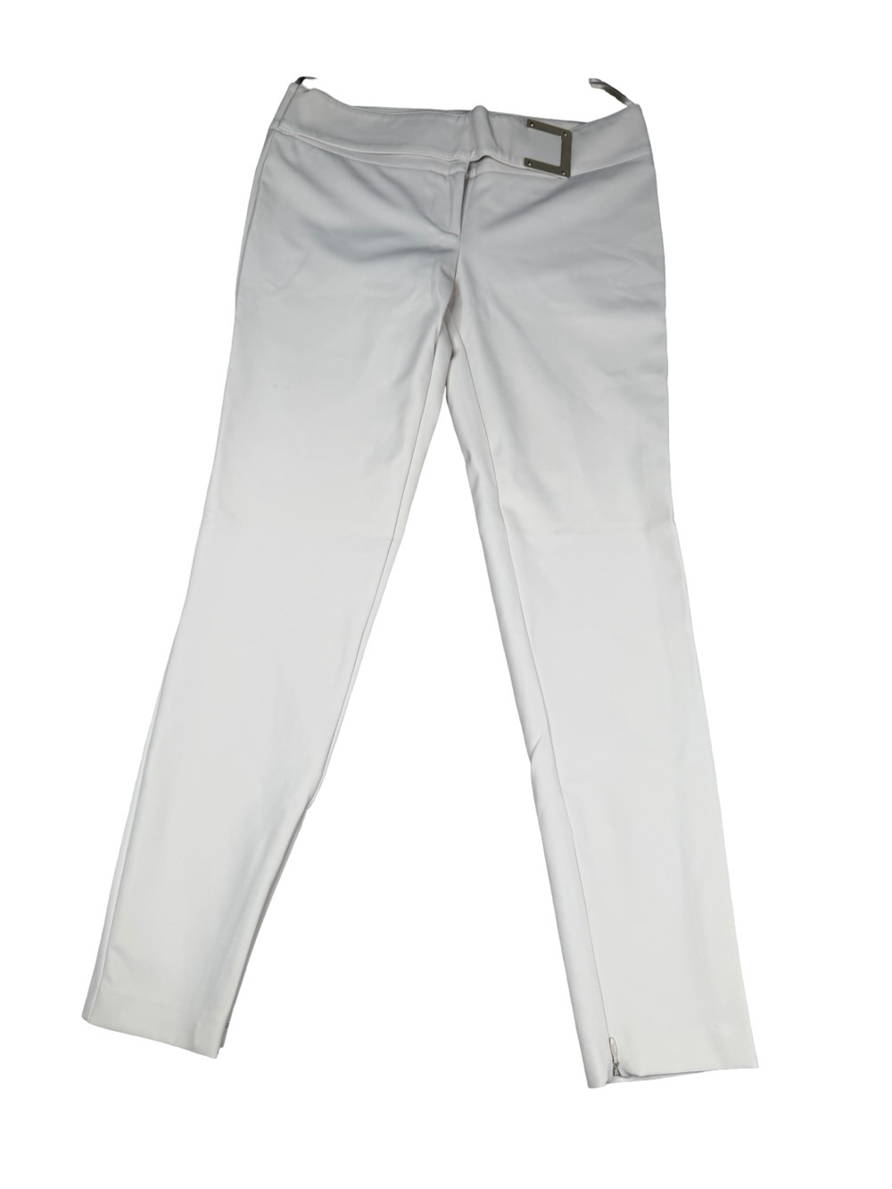 Eureka by Babylon Women's Slim Fit Belted Ankle Trousers in White Sz. 44/US 8